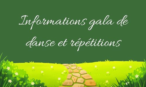 Important : gala et répétitions